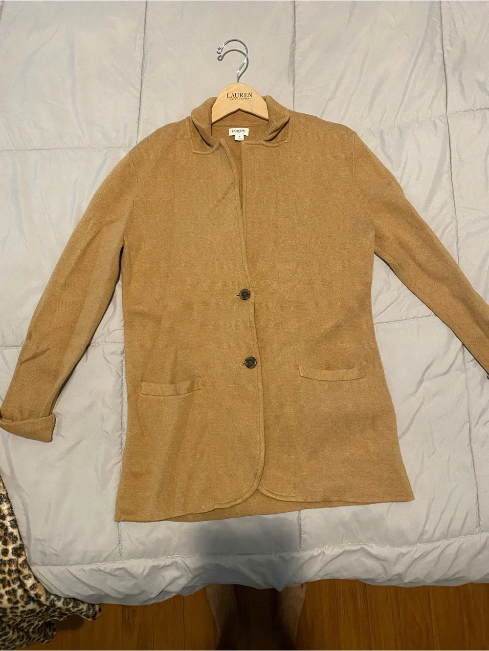 J. Crew Women's Camel-Tan Single-Button sweater Blazer